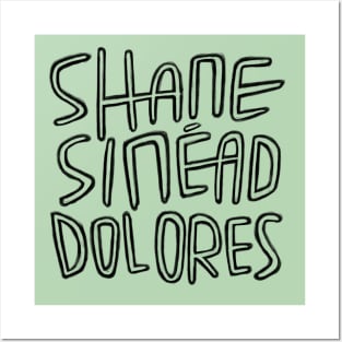 Irish Legends, Shane MacGowan, Sinead OConnor, Dolores ORiordan, Irish Music, RIP. Posters and Art